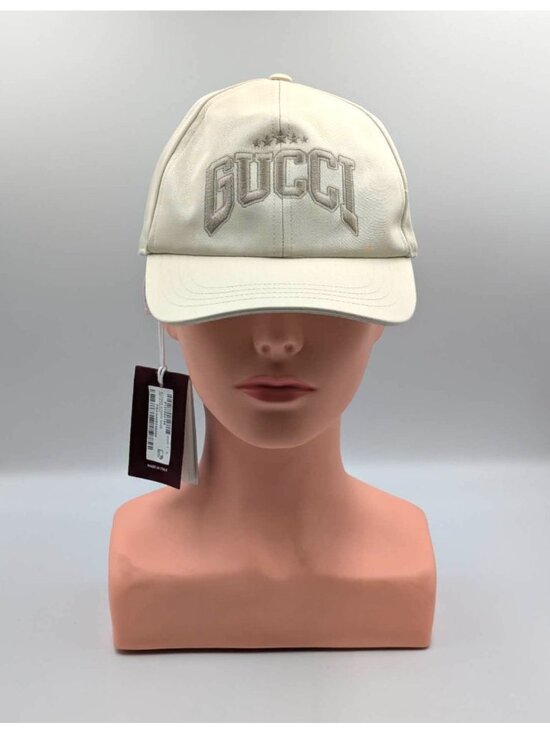 Gucci Embroidered Cotton Baseball Cap Ivory L 59cm 817455 main image 5